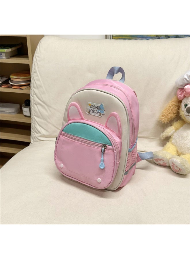 Kindergarten Small Schoolbag Children's Schoolbag 3-5 Years Old Boys And Girls Lightweight Backpack Cute Cartoon Large Capacity Backpack-Color:Pink - Image 1