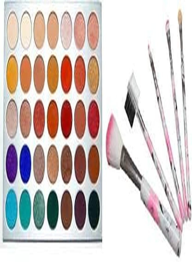 ALVRIO Eyeshadow Palette With 5 Brush Set (6 Items in the set) - Image 1