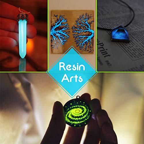 Limino Glow In The Dark Pigment Powder - Epoxy Resin Color Pigment Dyes for DIY Slime Coloring Kit - Luminous Skin Safe Long Lasting Self Glowing for Acrylic Paint, Nail Art, Painting, Crafts - 0.4oz Each - Image 3