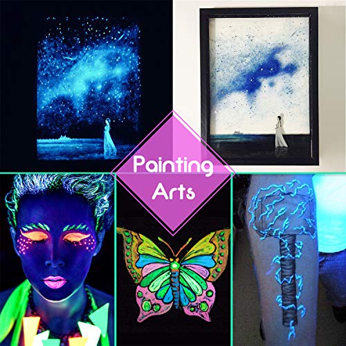 Limino Glow In The Dark Pigment Powder - Epoxy Resin Color Pigment Dyes for DIY Slime Coloring Kit - Luminous Skin Safe Long Lasting Self Glowing for Acrylic Paint, Nail Art, Painting, Crafts - 0.4oz Each - Image 4