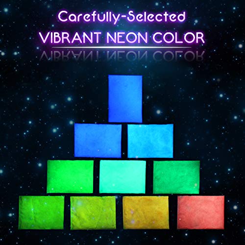 Limino Glow In The Dark Pigment Powder - Epoxy Resin Color Pigment Dyes for DIY Slime Coloring Kit - Luminous Skin Safe Long Lasting Self Glowing for Acrylic Paint, Nail Art, Painting, Crafts - 0.4oz Each - Image 2