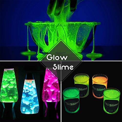 Limino Glow In The Dark Pigment Powder - Epoxy Resin Color Pigment Dyes for DIY Slime Coloring Kit - Luminous Skin Safe Long Lasting Self Glowing for Acrylic Paint, Nail Art, Painting, Crafts - 0.4oz Each - Image 5