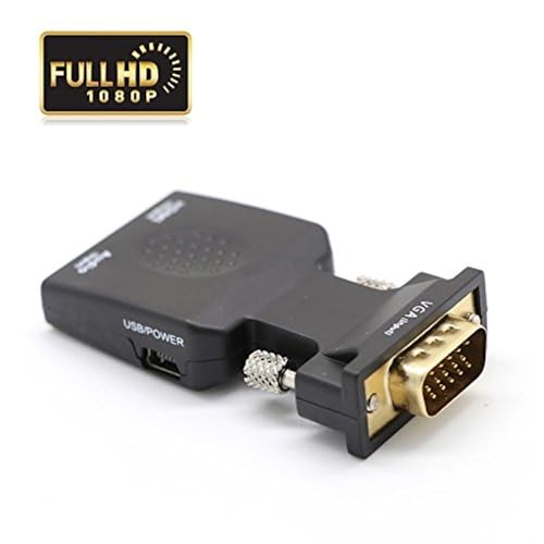 atdaraz 1080P VGA Male to HDMI Female Video Adapter W/ 3.5mm Audio (Black) VGA to HDMI Converter - Image 5