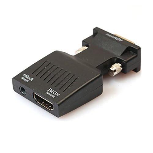 atdaraz 1080P VGA Male to HDMI Female Video Adapter W/ 3.5mm Audio (Black) VGA to HDMI Converter - Image 3