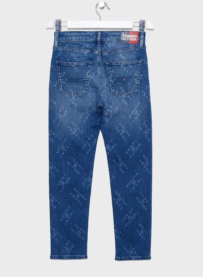 TOMMY HILFIGER Teen Logo Print Jeans