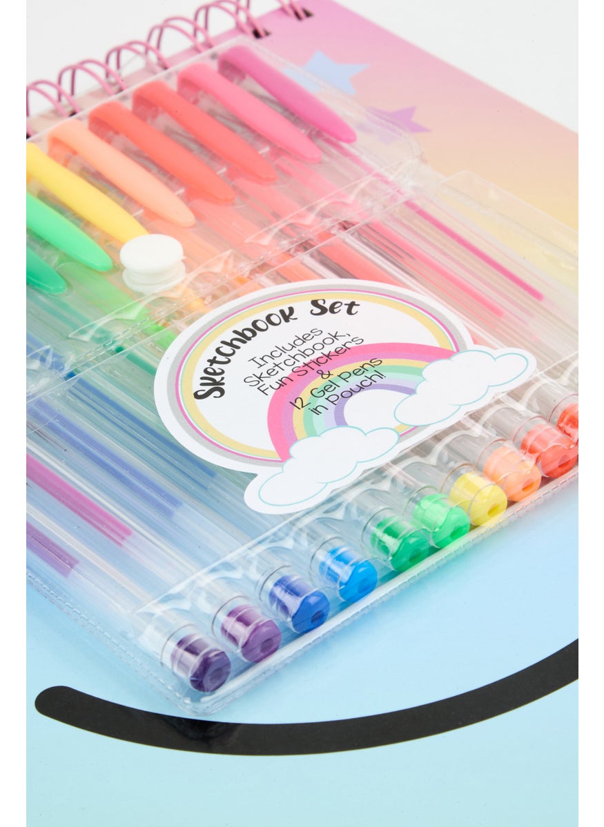 VOTUM Smiley Sketchbook Set With Gel Pens And Stickers, Blue  - Image 4