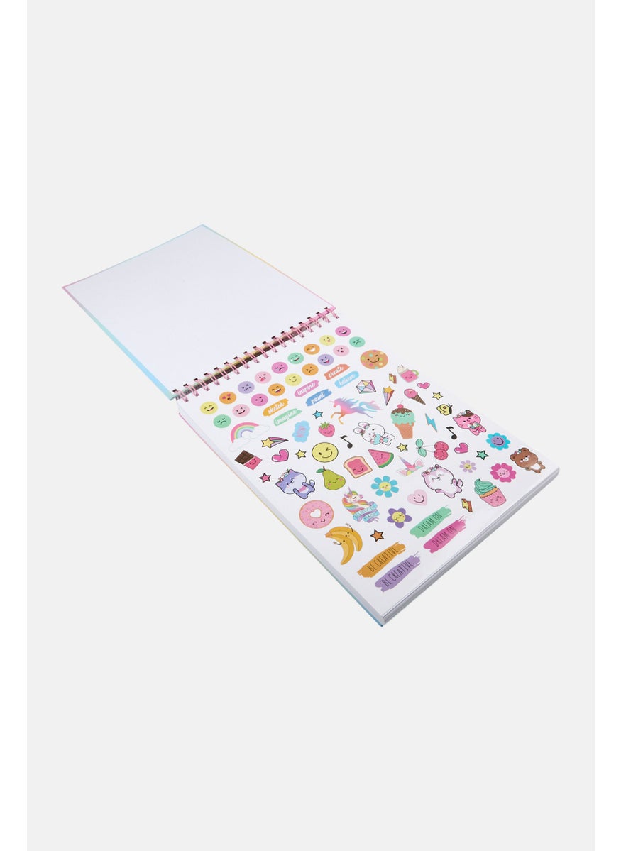 VOTUM Smiley Sketchbook Set With Gel Pens And Stickers, Blue  - Image 3