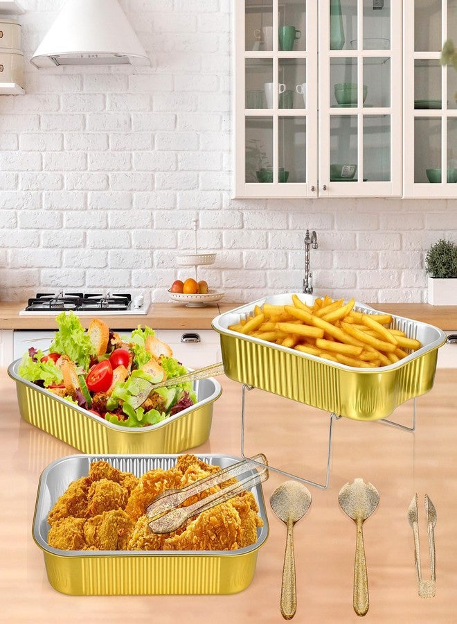 ماكس تشيك مجموعة ماكس تشيك المكونة من 4 مجموعات من أطباق التسخين التي تستخدم لمرة واحدة، ورفوف سلكية للتسخين، ومجموعة حامل للبوفيه، وصواني تقديم الطعام، وسخان الطعام، ولوازم تقديم الطعام، وأدوات التقديم وحامل (كبير) - Image 4
