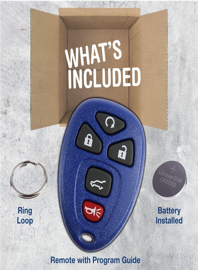 KeylessOption Key Fob Replacement for 2007 2008 2009 2010 2011 2012 2013 2014 2015 2016 2017 Buick Cadillac Chevrolet Chevy GMC Saturn Remote, 5-Button 15913415, Locksmith Required 2011+ - Image 2