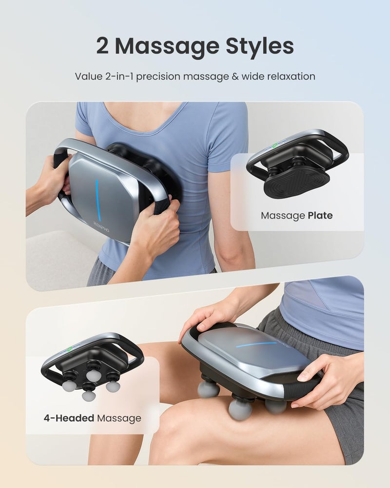 RENPHO 4Head Massage Gun Deep Tissue Muscle Massager with Replaceable Heads and Plate Handheld Percussion Massage Tool for Back Neck Leg Gifts for Women Men Quad - Image 2