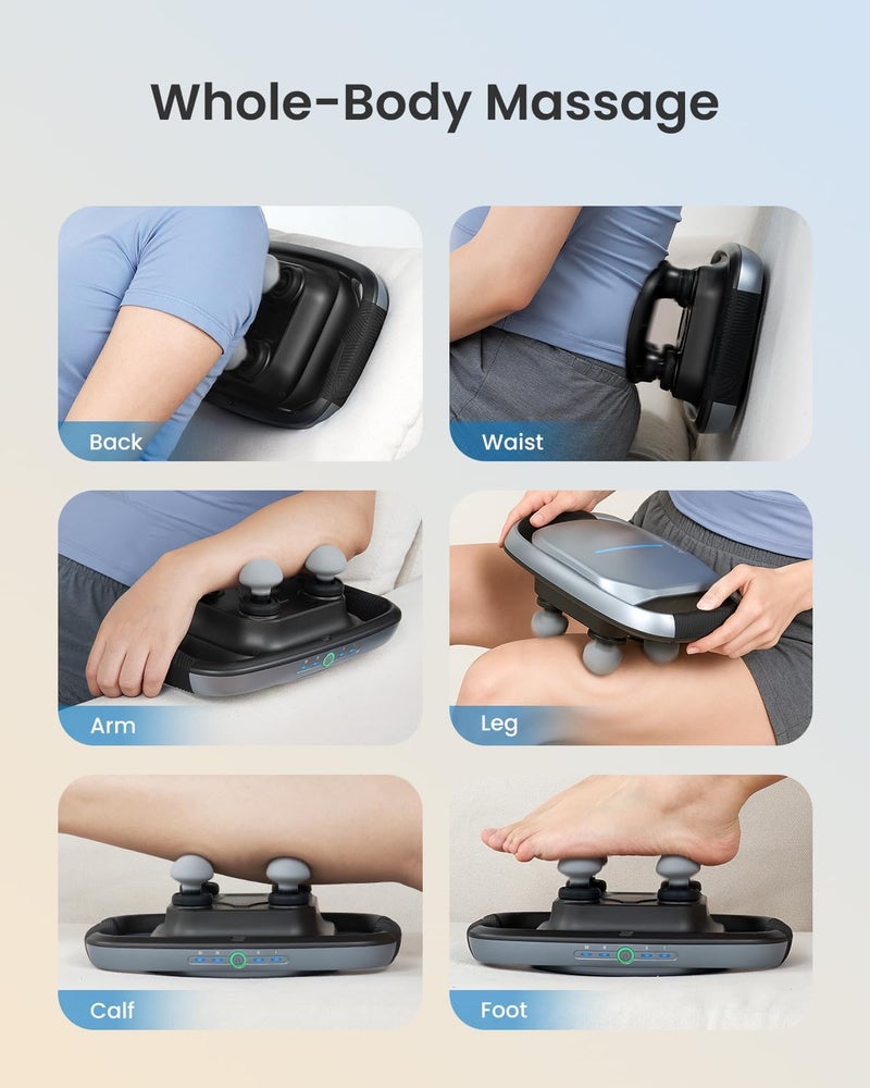 RENPHO 4Head Massage Gun Deep Tissue Muscle Massager with Replaceable Heads and Plate Handheld Percussion Massage Tool for Back Neck Leg Gifts for Women Men Quad - Image 4