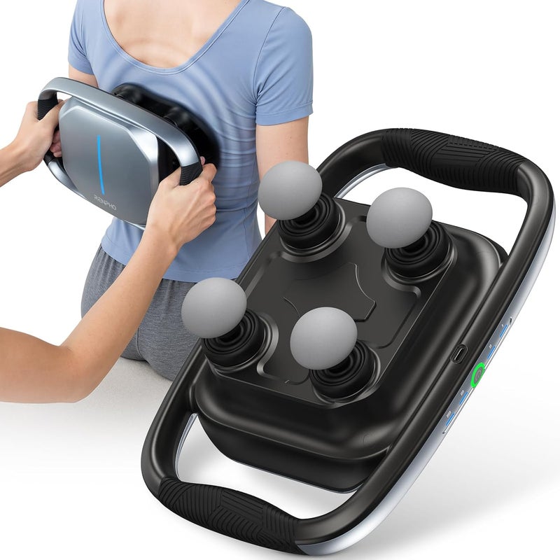 RENPHO 4Head Massage Gun Deep Tissue Muscle Massager with Replaceable Heads and Plate Handheld Percussion Massage Tool for Back Neck Leg Gifts for Women Men Quad - Image 1