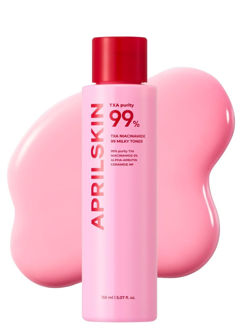 APRILSKIN APRILSKIN TXA+Niacinamide 99 Pink Milky Toner | 99% High-Purity TXA 3%+ Niacinamide 5% for Brightening | Highly Concentrated Cream Toner | Deep Moisturizing Formula for Dull Skin | 5.07 fl.oz. - Image 1