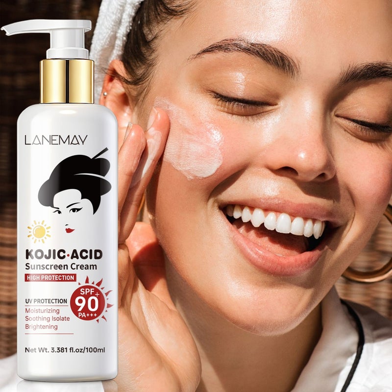 LANEMAY Kojic Acid Protective Cream 100ml SPF90 PA+++ High-level moisturizing, soothing, and brightening - Image 1