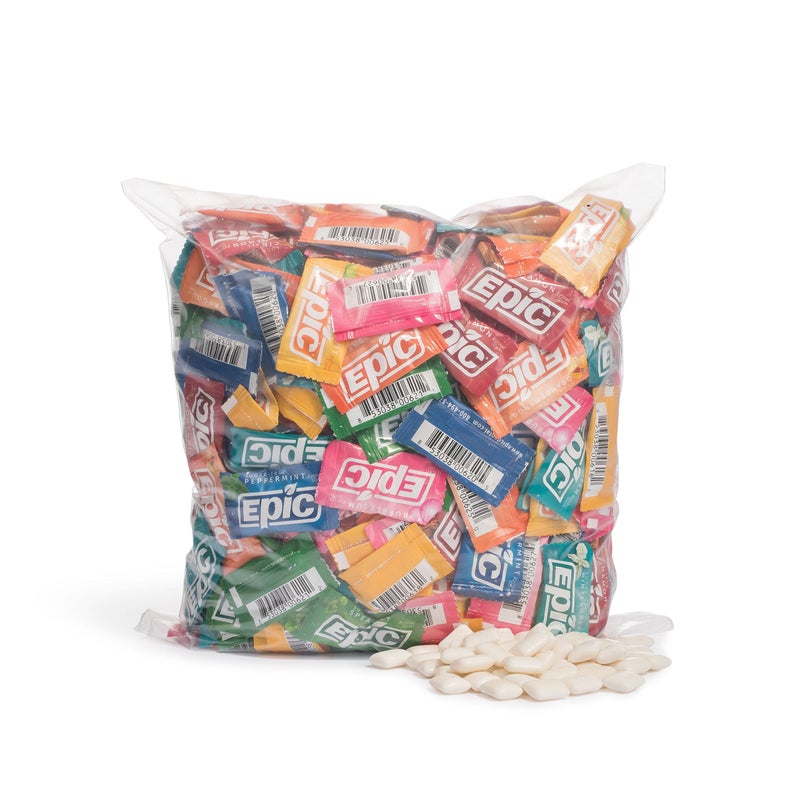 Epic 100% Xylitol Gum, 500 Pieces Individually Wrapped - Aspartame Free, Sugar Free Remineralizing Gum (Bubblegum, Cinnamon, Fresh Fruit, Orange Mango, Peppermint, Spearmint, Wintergreen) - Image 1
