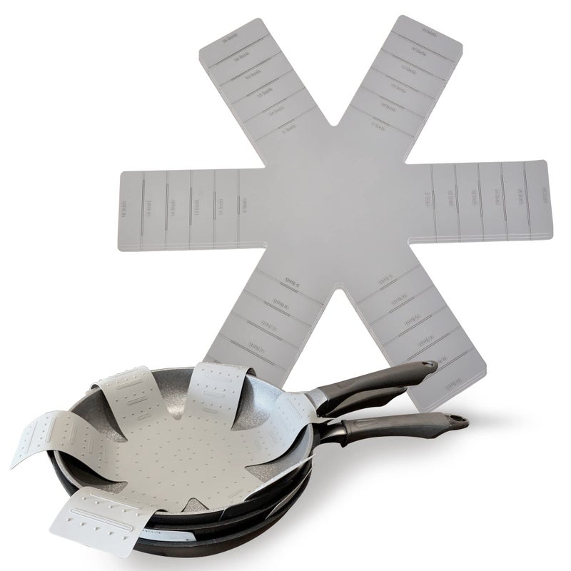 KindGa Pot and Pan Protectors for Stacking Pot Pan Separators Cookware Protector 3 Pack Dividers AntiSlip Foldable for Multiple Sizes Pots and Pans Avoid to Scratching or Marring 