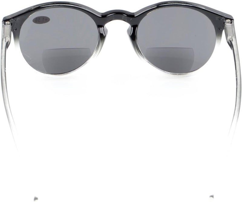 Eyekepper Keyhole Style Spring Hinge Round Bifocal Sunglasses Sun Reader Black Clear +2.5 - Image 4