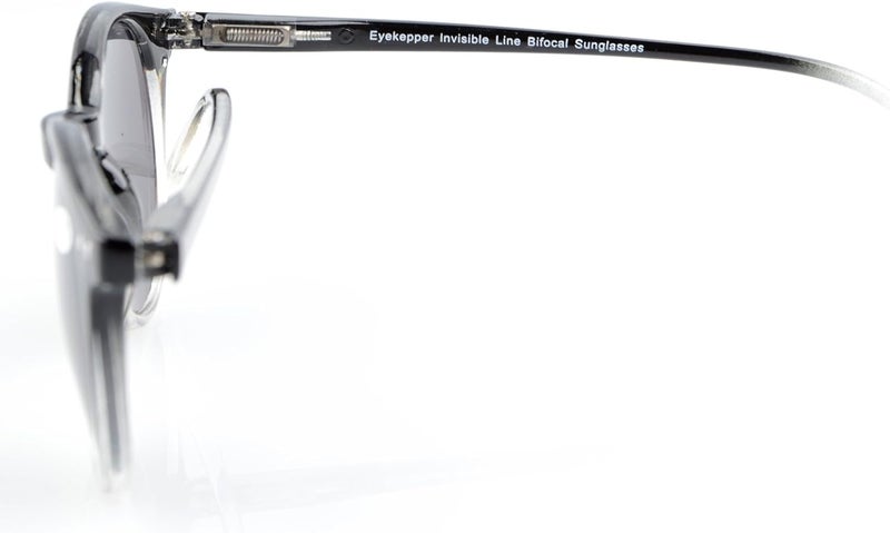 Eyekepper Keyhole Style Spring Hinge Round Bifocal Sunglasses Sun Reader Black Clear +2.5 - Image 3