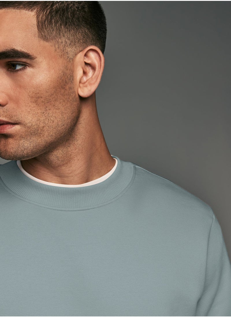 Maniac Maniac Men Printed Round Neck Full Sleeve Light Grey Cotton Fleece Oversized Sweatshirt  - Image 3