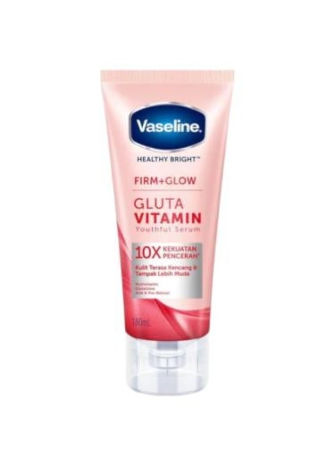 Vaseline Healthy Bright Firm + Glow Gluta Vitamin Youthful Body Serum with 10x Brightening Power, 180ml - Image 1