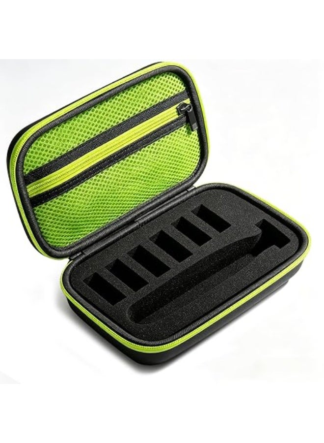 QIRG Travel Shaver Case for One Blade Trimmer QP2724/90 QP2834/70 QP2630/72 Hybrid Electric Trimmer Hard Portable Storage Carrying Case for Shavers and Accessories （Black Glowing Lime Green） - Image 1