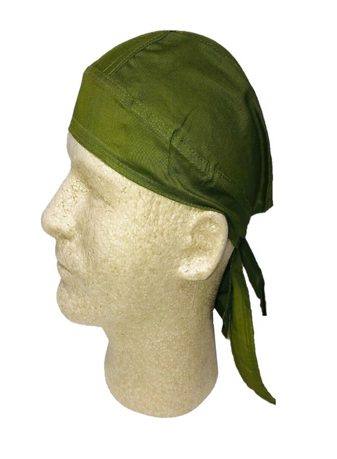 ATABZ Wicking Skullcap, Patka, Durag Adjustable Strap caps Army Green Head wear for Men and Women - Image 3