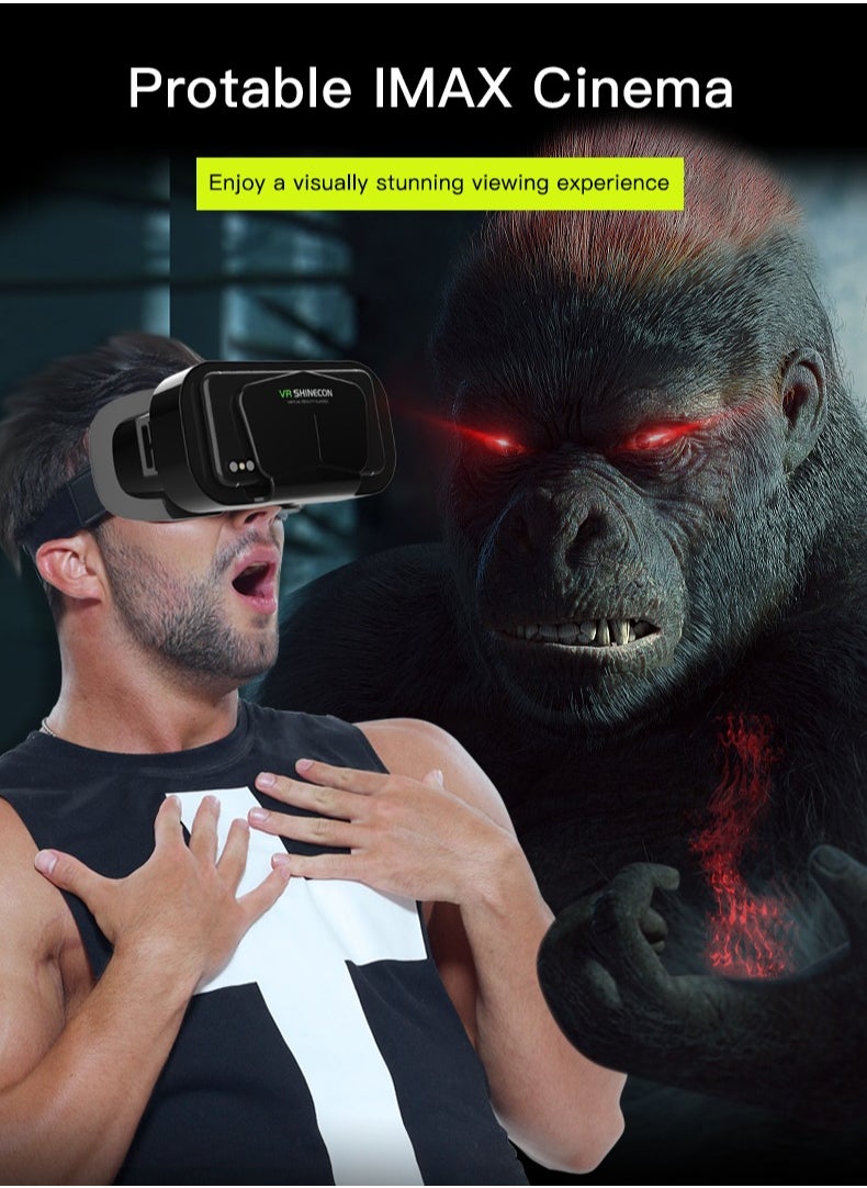 VR SHINECON VR 3D Virtual Reality Headset(Support 4.7-7.2 inch mobile phones) with Controller for Movies and Games  - Image 3