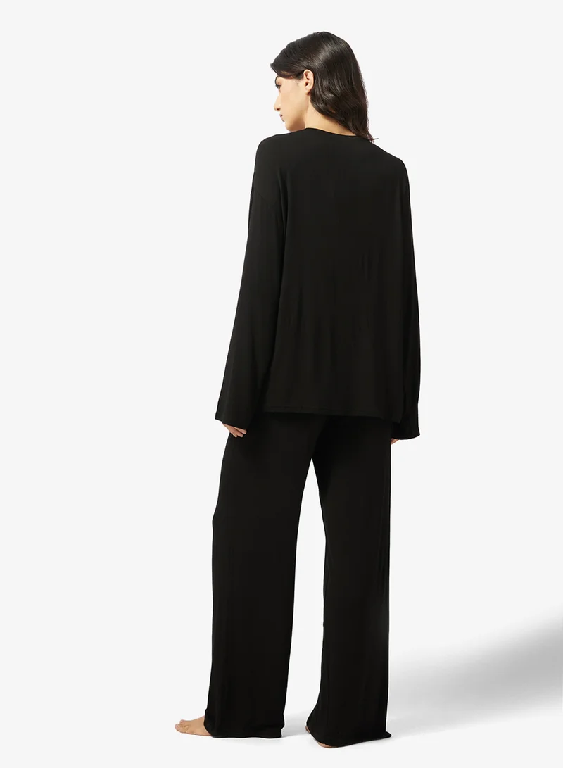 جينجر Soft Touch Relaxed Fit & Pant Loungewear Set