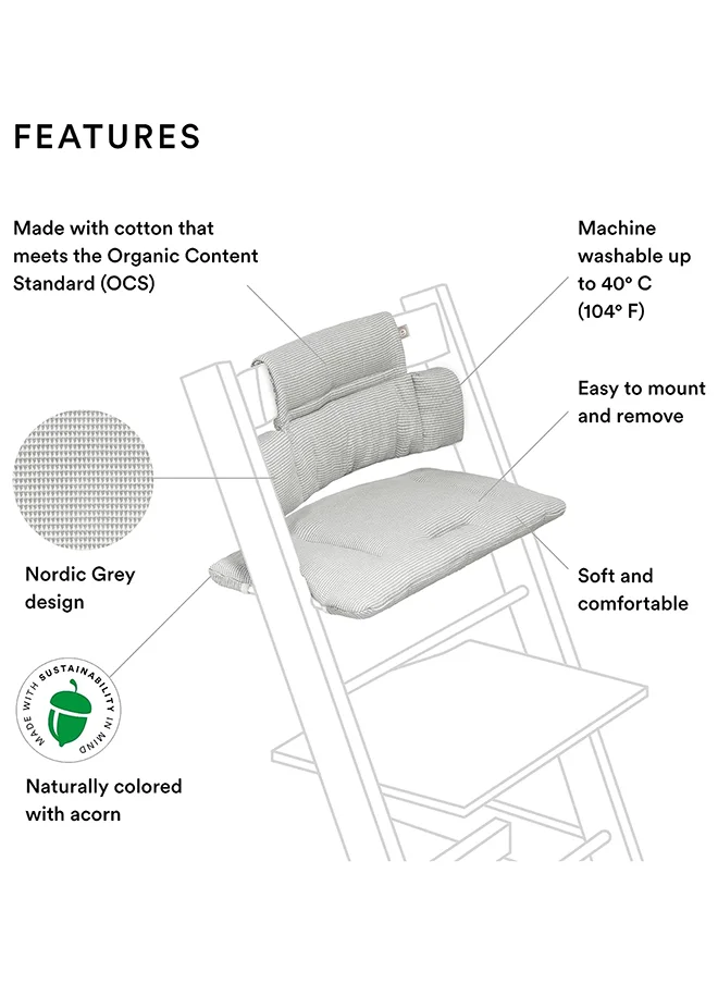 ستوك Tripp Trapp Classic Cushion For Tripp Trapp High Chair, Nordic Grey