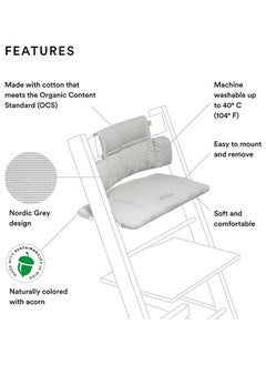 STOKKE Tripp Trapp Classic Cushion For Tripp Trapp High Chair, Nordic Grey  - Image 2