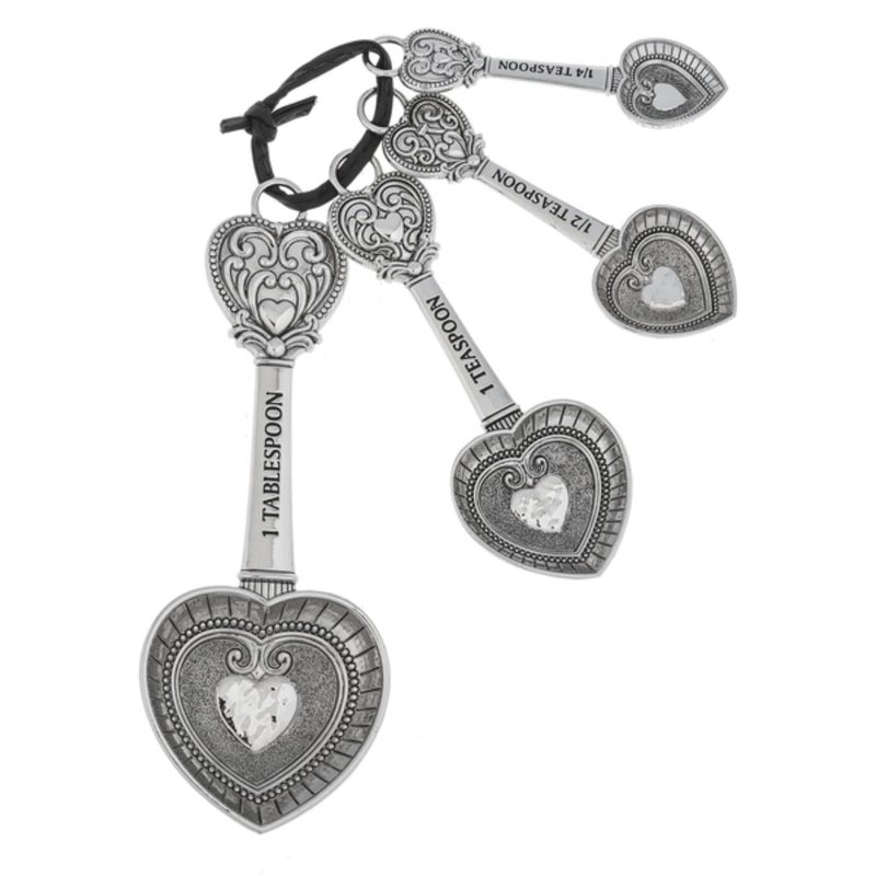 Ganz ER48885 Hearts Zinc Measuring Spoon 4 piece set