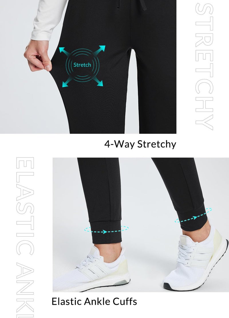 baleaf Women's Fleece Lined Pants Water Resistant Winter Thermal Warm High Waisted Joggers Sweatpants Hiking Running Leggings Black M - Image 5