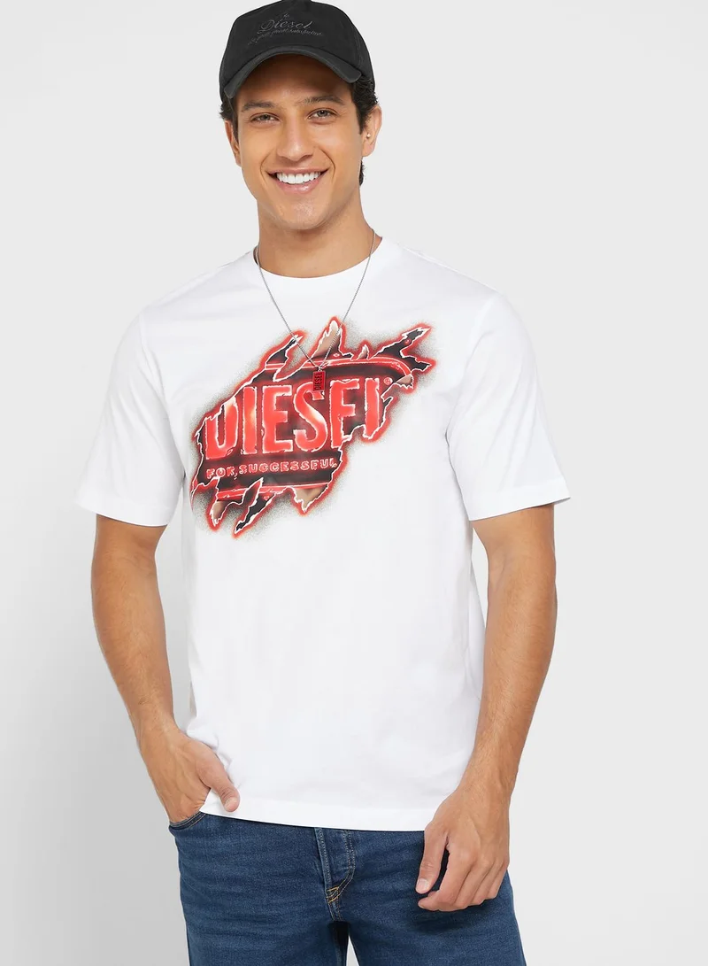 DIESEL Logo Crew Neck T-Shirt