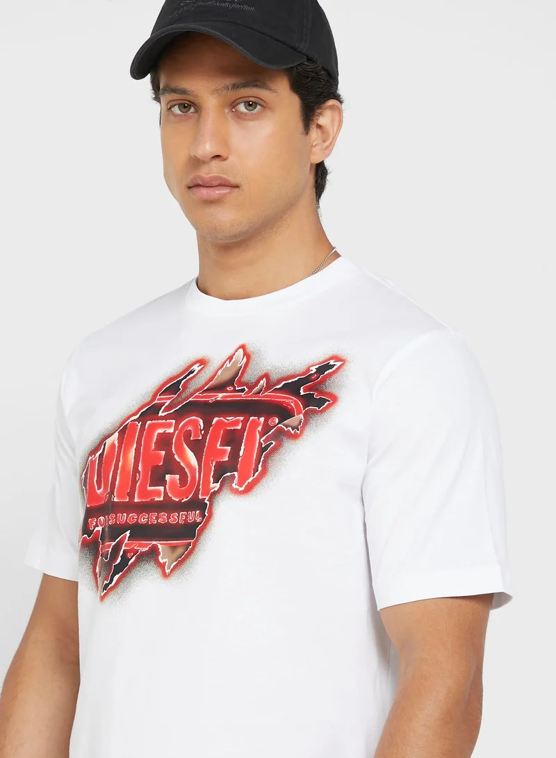DIESEL Logo Crew Neck T-Shirt