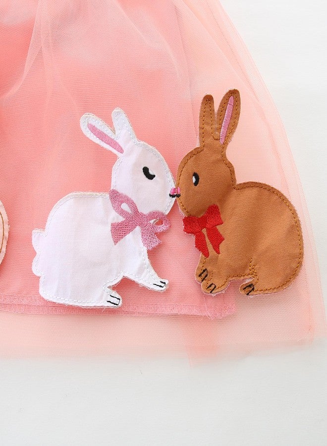 warmstraw Baby Girls Summer Dress Tutu Cotton Cute Princess Cartoon Dresses Soft Breathable Clothes Outfit Rabbit Pattern Pink 2-3T - Image 3