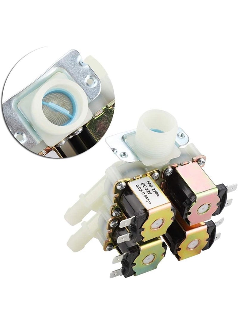 Water Inlet Valve, DC12V DN20 G3/4 inch 1 in 4 Out Plastic Solenoid Valve Electronetic Valve Normally Closed Water Drain Valve - Image 5