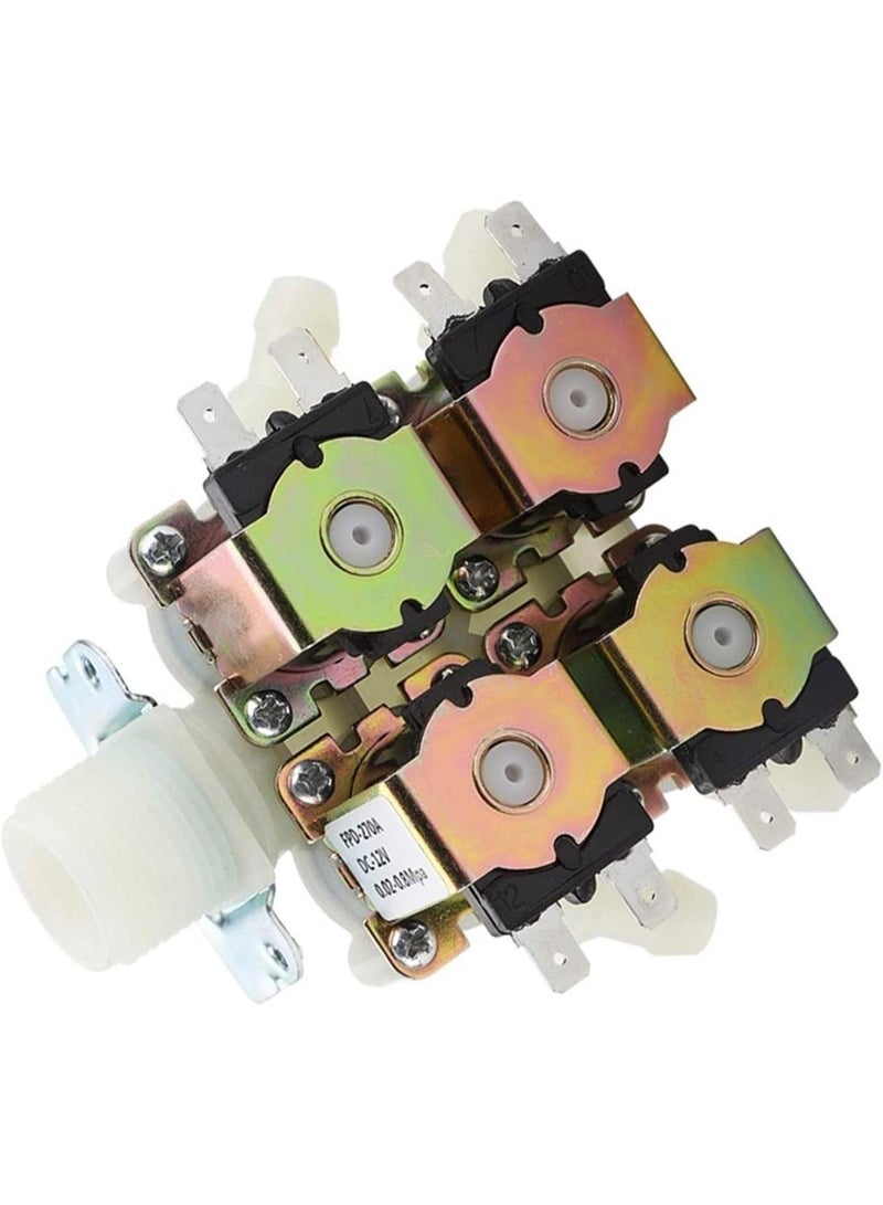 Water Inlet Valve, DC12V DN20 G3/4 inch 1 in 4 Out Plastic Solenoid Valve Electronetic Valve Normally Closed Water Drain Valve - Image 3