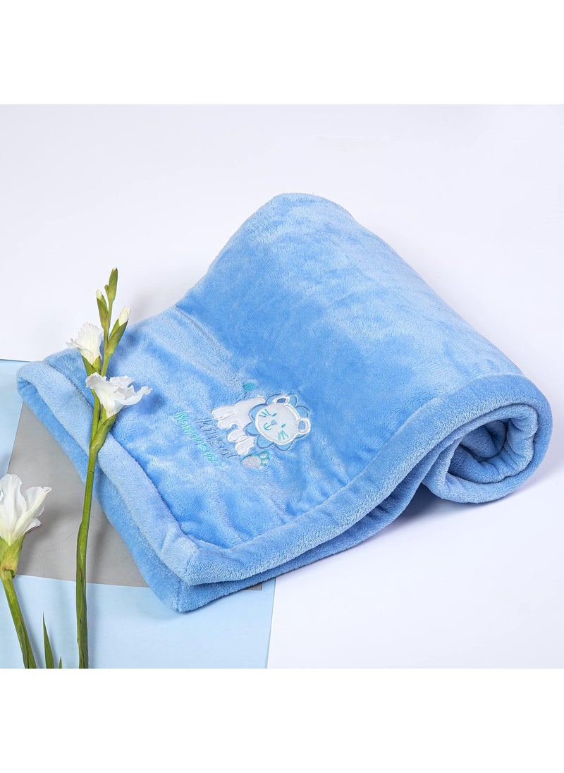 NAMAN NAMAN Reversiable Ultrasoft Newborn Baby Wrapper Baby Blanket for Baby boy and Baby GirlBlue_CartoonEmb  - Image 3