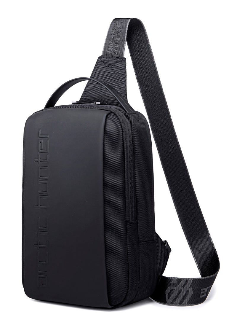ARCTIC HUNTER Crossbody Sling Bag Synthetic PU Water Resistant Unisex Small Shoulder Bag for Business Travel Outdoor Shopping XB00541 Black  - Image 1