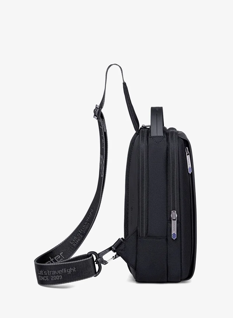 ARCTIC HUNTER  Crossbody Sling Bag Synthetic PU Water Resistant Unisex Small Shoulder Bag for Business Travel Outdoor Shopping XB00541 Black  | Best Price UAE