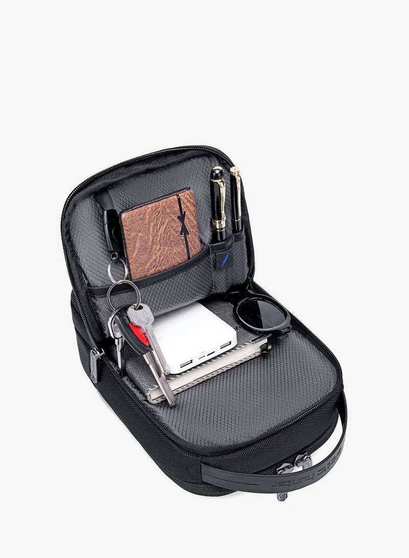 ARCTIC HUNTER  Crossbody Sling Bag Synthetic PU Water Resistant Unisex Small Shoulder Bag for Business Travel Outdoor Shopping XB00541 Black  | Best Price UAE