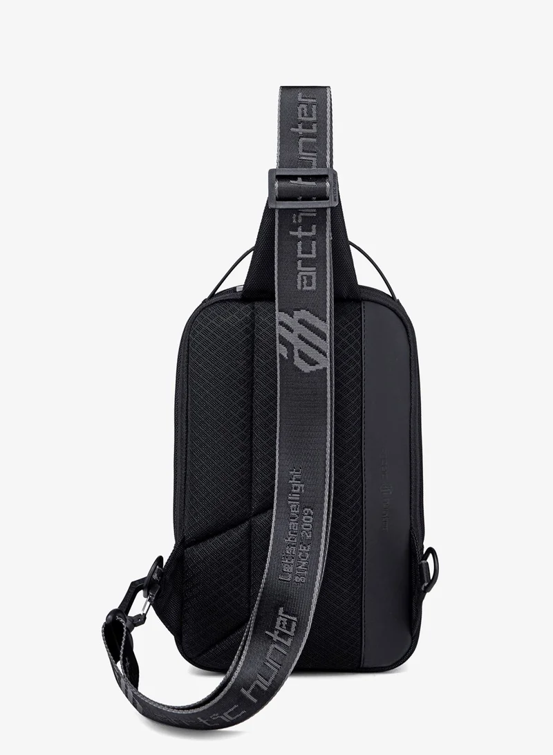 ARCTIC HUNTER  Crossbody Sling Bag Synthetic PU Water Resistant Unisex Small Shoulder Bag for Business Travel Outdoor Shopping XB00541 Black  | Best Price UAE