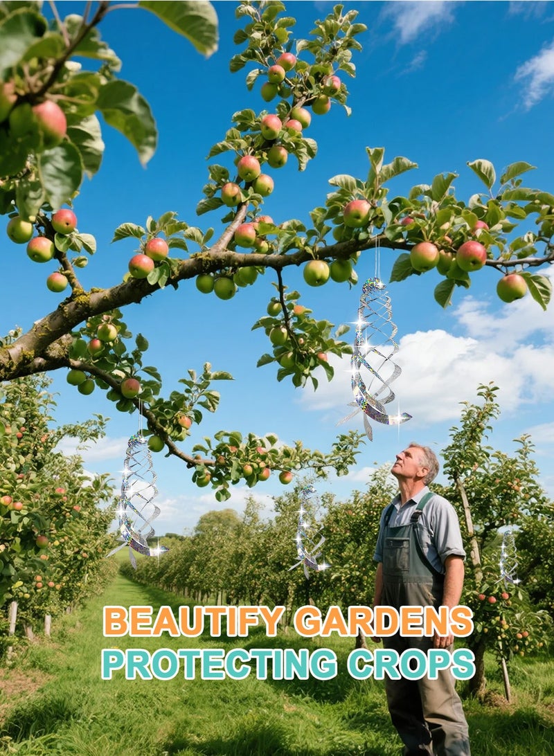 HomarKet 4Pcs Bird Repellent Spiral Reflectors- Hanging Reflective Bird Deterrent Device for Drive Birds Woodpeckers Pigeons Geese Away from The House Garden Swimming Pool - Image 5