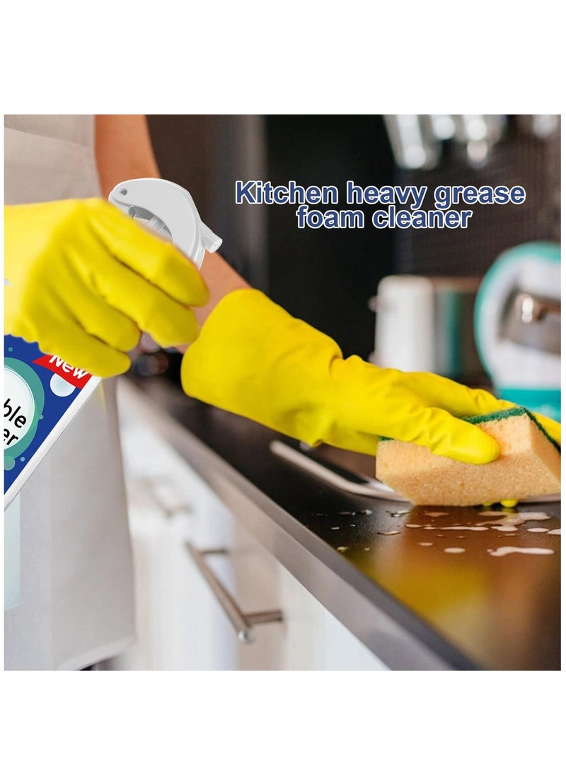 SYOSI Bubble Cleaner, 3Pcs Foaming Heavy Oil Stain Cleaner, 100ml Bottled All Purpose Bubble Cleaner Kitchen Deep Cleaning Spray, Grime Remover Bubble Spray for Range Hood, Oven, Pots, Grill, Sink - Image 4