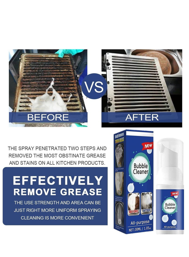 SYOSI Bubble Cleaner, 3Pcs Foaming Heavy Oil Stain Cleaner, 100ml Bottled All Purpose Bubble Cleaner Kitchen Deep Cleaning Spray, Grime Remover Bubble Spray for Range Hood, Oven, Pots, Grill, Sink - Image 3