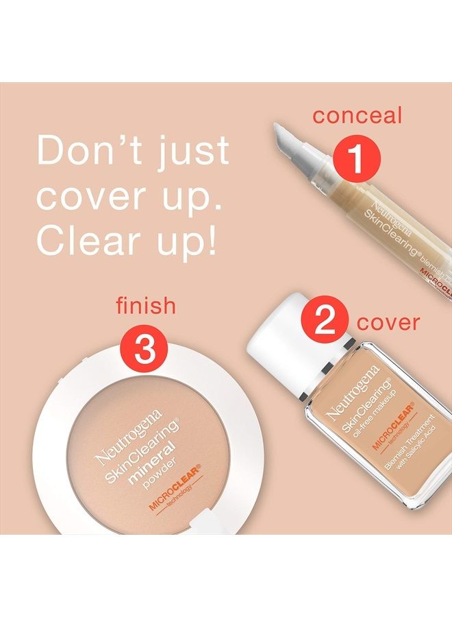 Neutrogena SkinClearing Oil-Free Acne and Blemish Fighting Liquid Foundation with Salicylic Acid Acne Medicine, Shine Controlling, for Acne Prone Skin, 10 Classic Ivory, 1 fl. oz  - Image 5