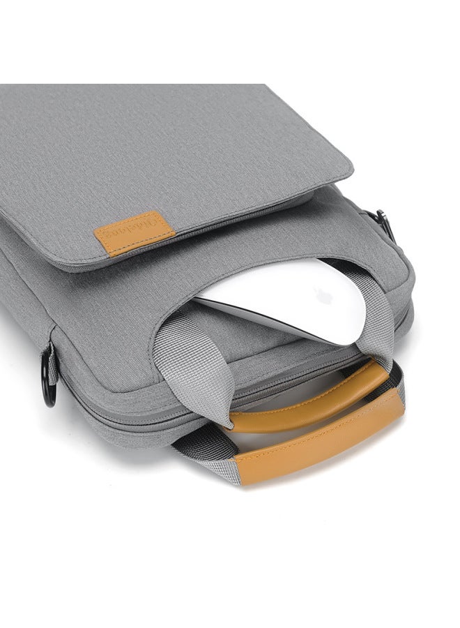 11-inch Ipad Tablet Computer Bag Single Shoulder Slant Cross Wear-resistant Waterproof Handheld Computer Inner Sleeve Bag 9.7-Color:Light Gray (9.7-11 Inches) - Image 4