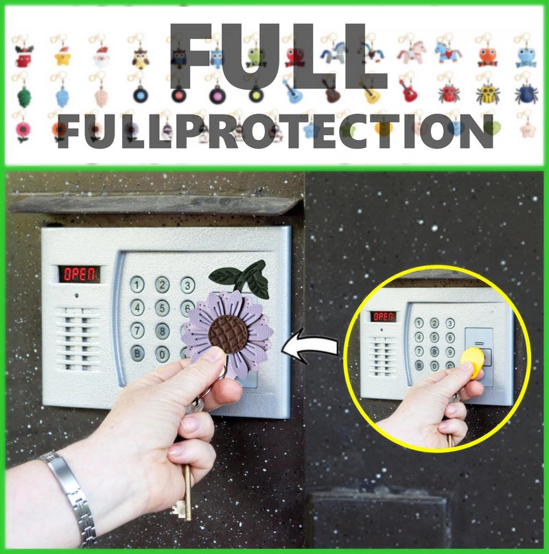 ZOUITY Leather Keychain Holder Case Compatible with AirTag,Cute Protective Cover with Keyring,Anti-Scratch Finder GPS Tracker Case for Wallet Keys,bag,pets,Backpack(Daisy Purple) - Image 4