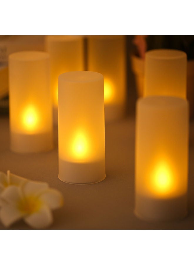 12-Piece LED Rechargeable Flameless Candle Yellow  - Image 5
