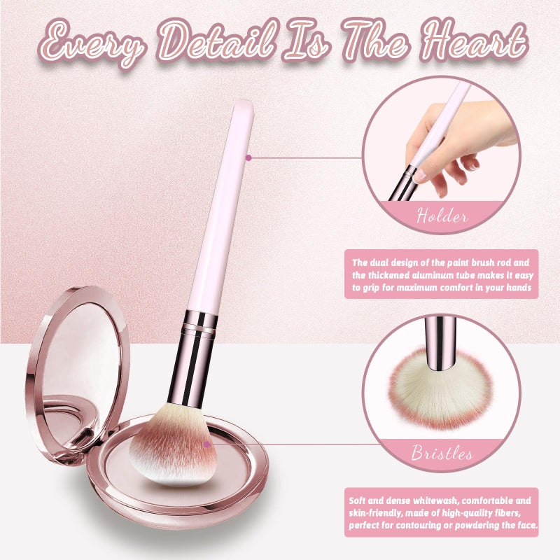 SOYOK Makeup Brush Set, Premium Synthetic 14 Pcs Makeup Brushes, Travel Makeup Brush Set for Foundation, Concealer, Blush and Eyeshadow Brush(Pink) - Image 5